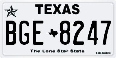 TX license plate BGE8247