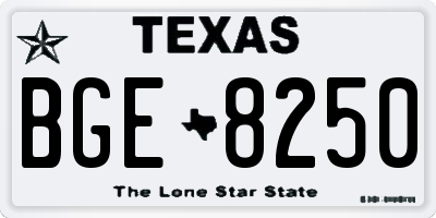 TX license plate BGE8250