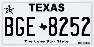 TX license plate BGE8252