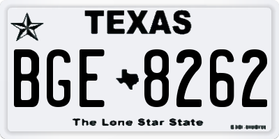 TX license plate BGE8262