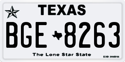 TX license plate BGE8263