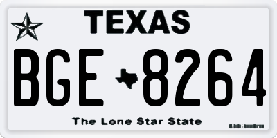 TX license plate BGE8264