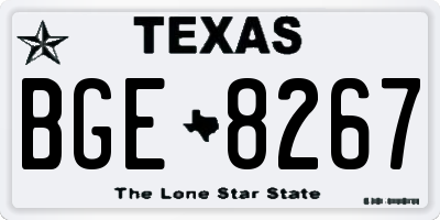 TX license plate BGE8267