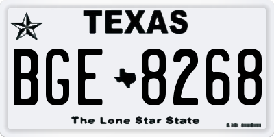 TX license plate BGE8268