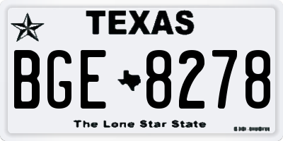 TX license plate BGE8278