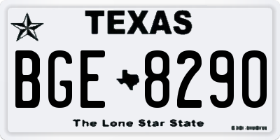 TX license plate BGE8290