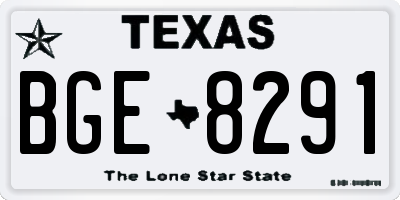 TX license plate BGE8291