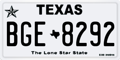 TX license plate BGE8292