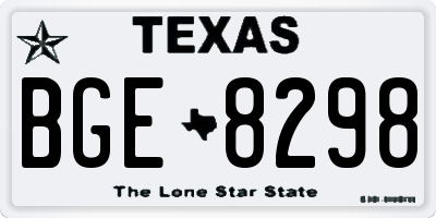 TX license plate BGE8298