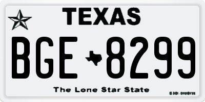 TX license plate BGE8299