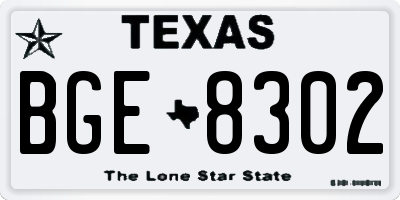 TX license plate BGE8302