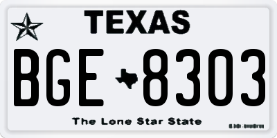 TX license plate BGE8303