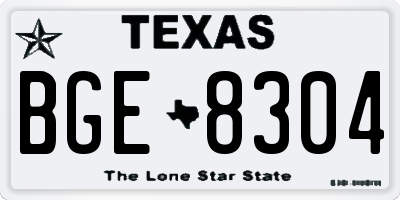 TX license plate BGE8304