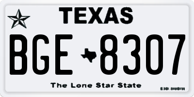 TX license plate BGE8307