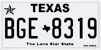 TX license plate BGE8319