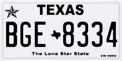 TX license plate BGE8334