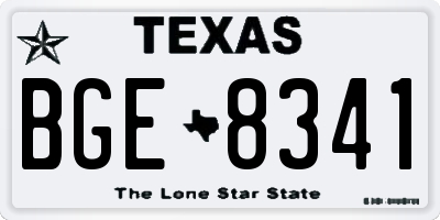 TX license plate BGE8341