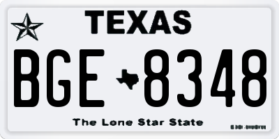 TX license plate BGE8348