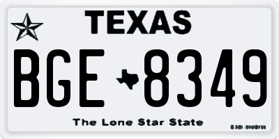 TX license plate BGE8349
