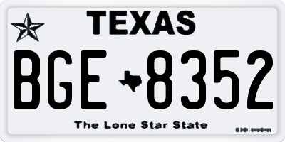 TX license plate BGE8352