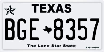 TX license plate BGE8357
