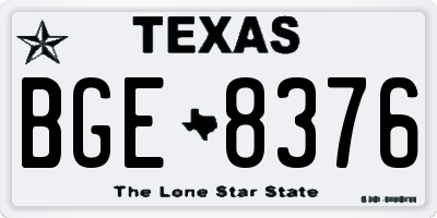 TX license plate BGE8376