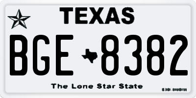 TX license plate BGE8382