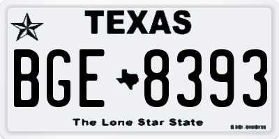 TX license plate BGE8393