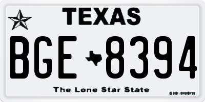 TX license plate BGE8394