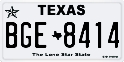 TX license plate BGE8414