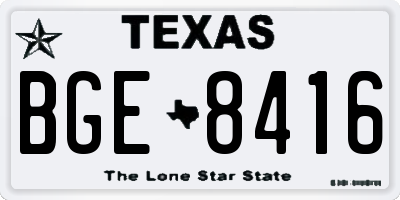 TX license plate BGE8416