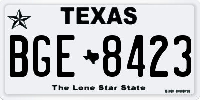 TX license plate BGE8423
