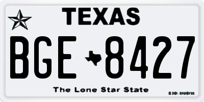 TX license plate BGE8427