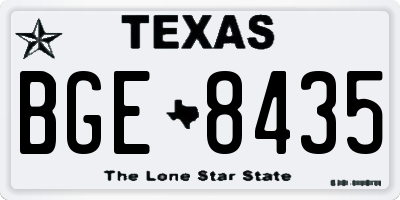TX license plate BGE8435