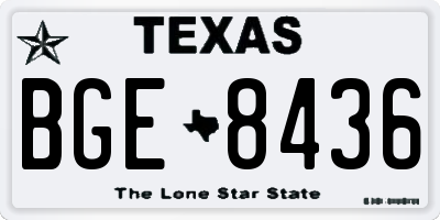 TX license plate BGE8436