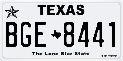 TX license plate BGE8441