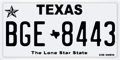 TX license plate BGE8443
