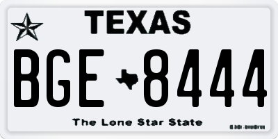 TX license plate BGE8444