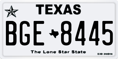 TX license plate BGE8445