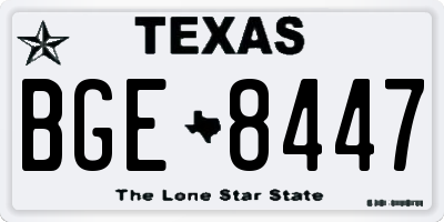 TX license plate BGE8447