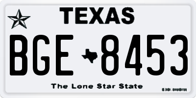 TX license plate BGE8453