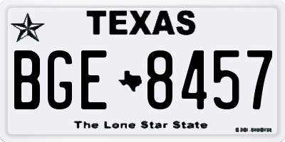 TX license plate BGE8457
