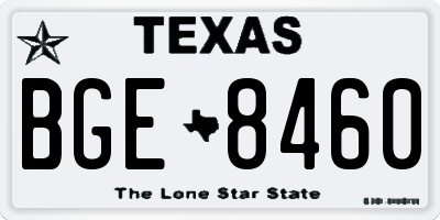 TX license plate BGE8460