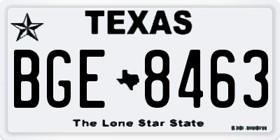 TX license plate BGE8463
