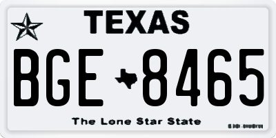 TX license plate BGE8465