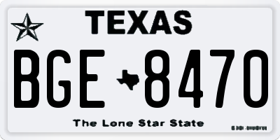 TX license plate BGE8470