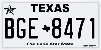 TX license plate BGE8471