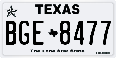TX license plate BGE8477