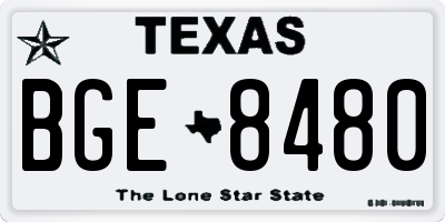 TX license plate BGE8480