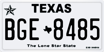 TX license plate BGE8485